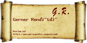 Gerner Renátó névjegykártya